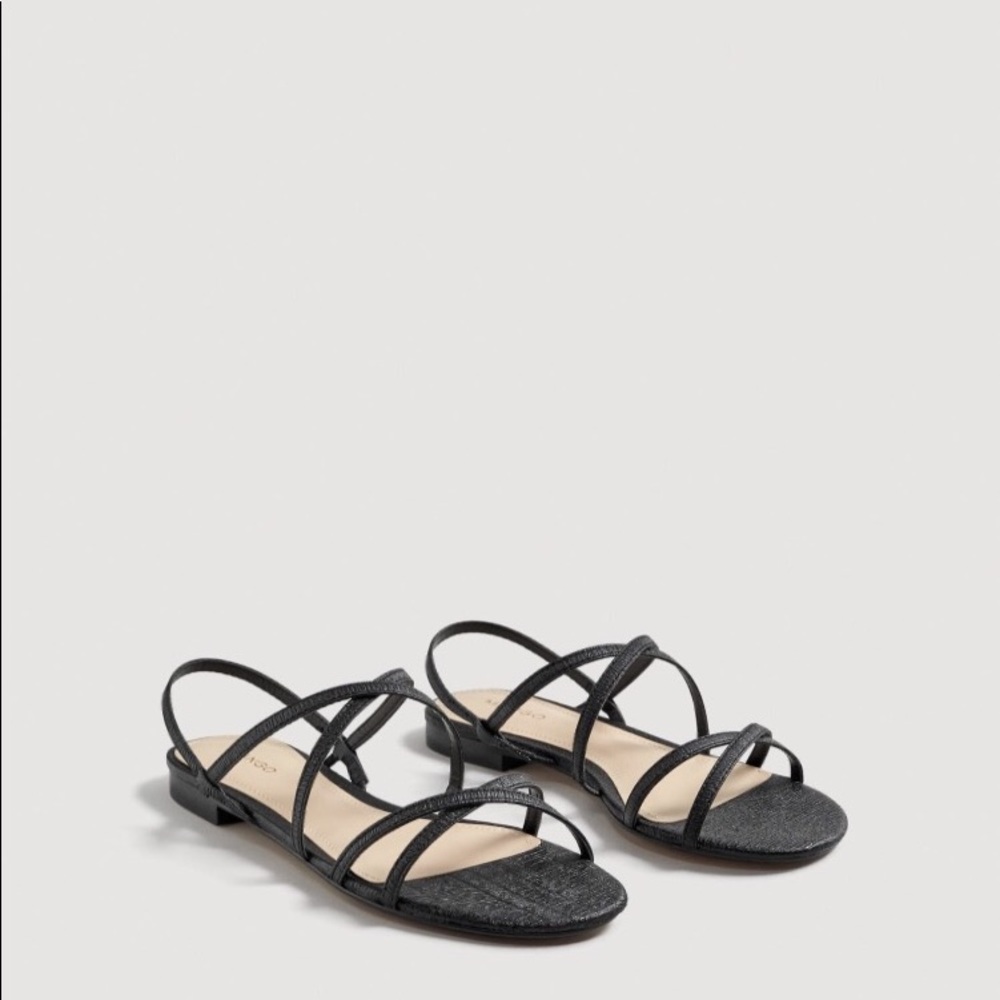 Mango Metallic strap sandals